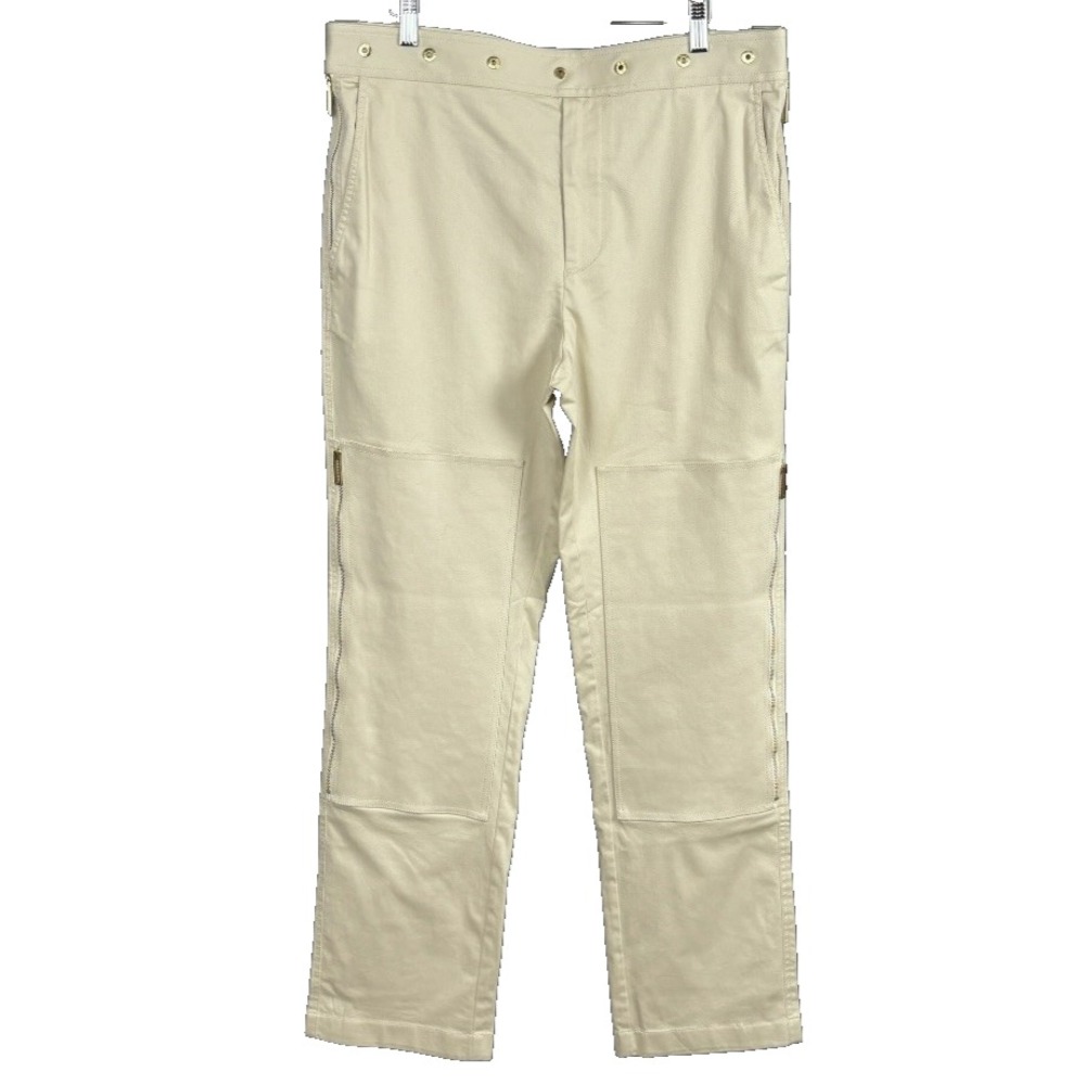 Minimalist Equestrian Gold Buckle Pants Trousers Women 8 Stretchy Old Money Chic